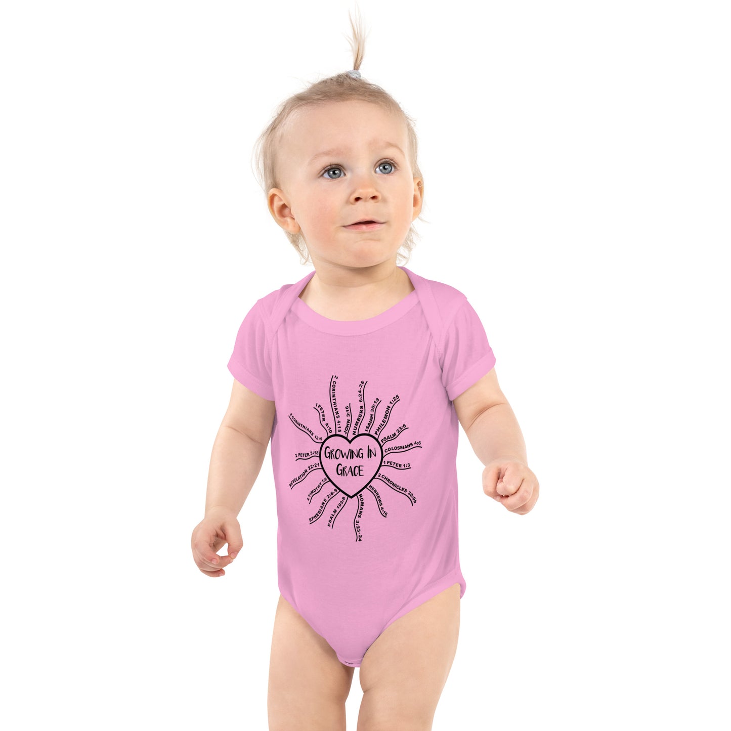 Infant/Toddler Onesie/Bodysuit - White, Grey, and Pink