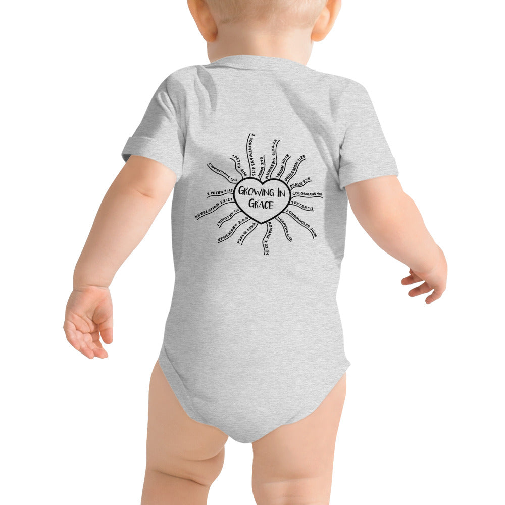 Jesus loves me this I know....Baby short sleeve one piece (2-sided)