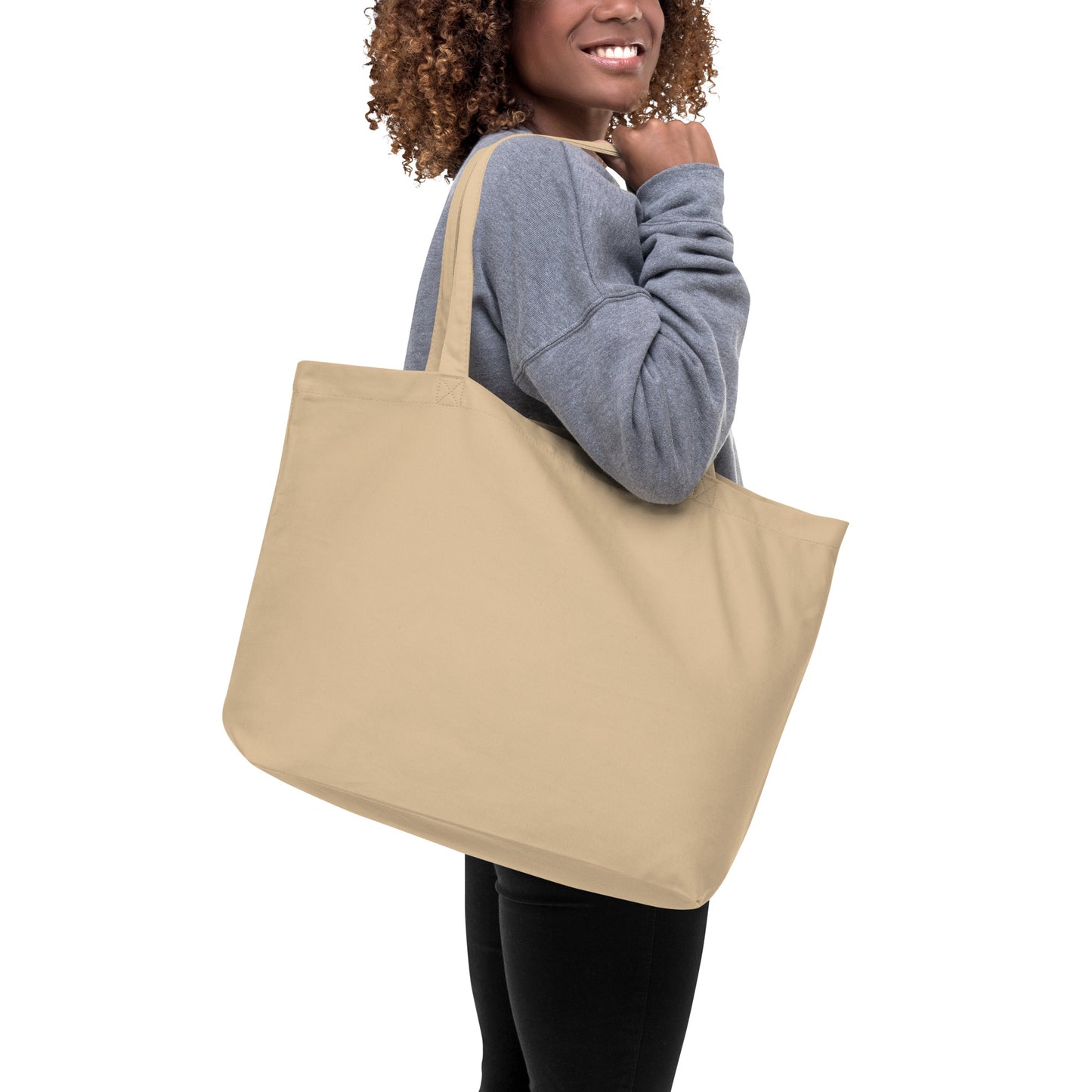 WHAT A FRIEND WE HAVE IN JESUS Beige Large organic tote bag