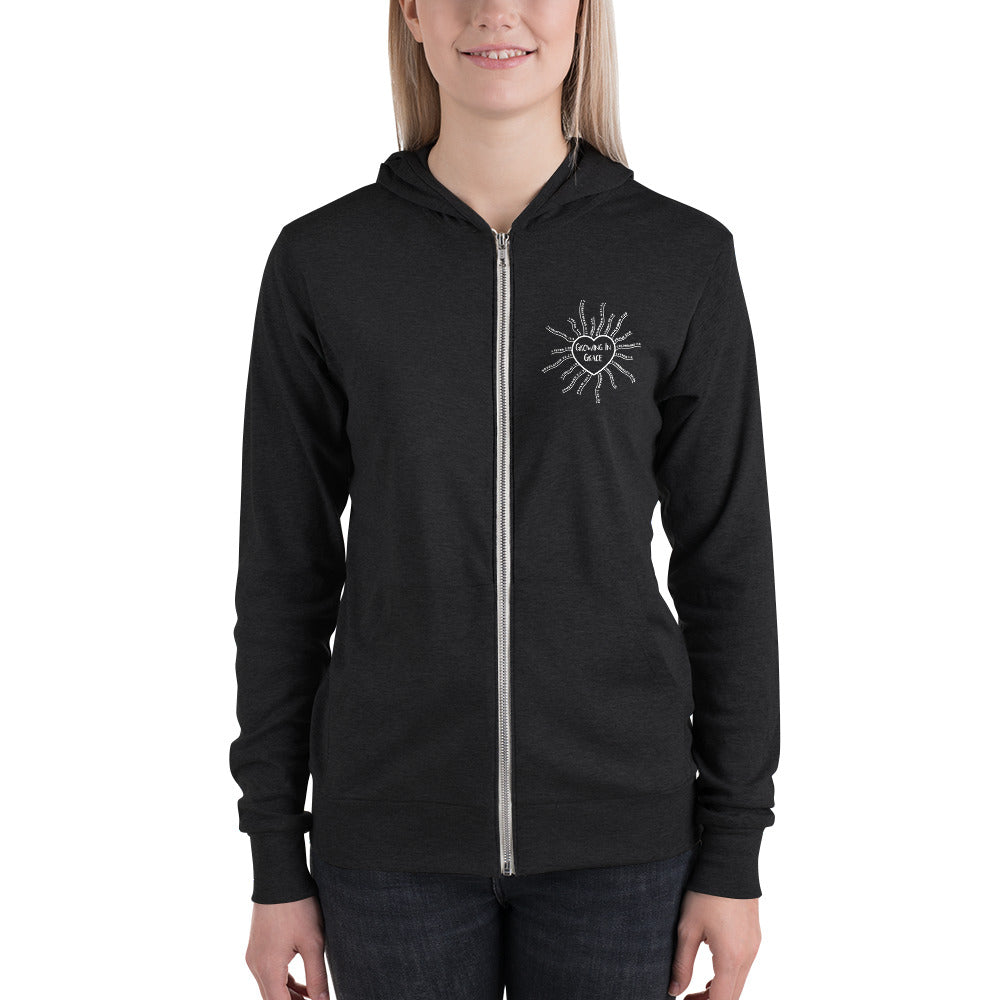 Growing In Grace zip hoodie