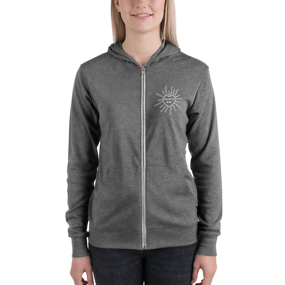 Growing In Grace zip hoodie